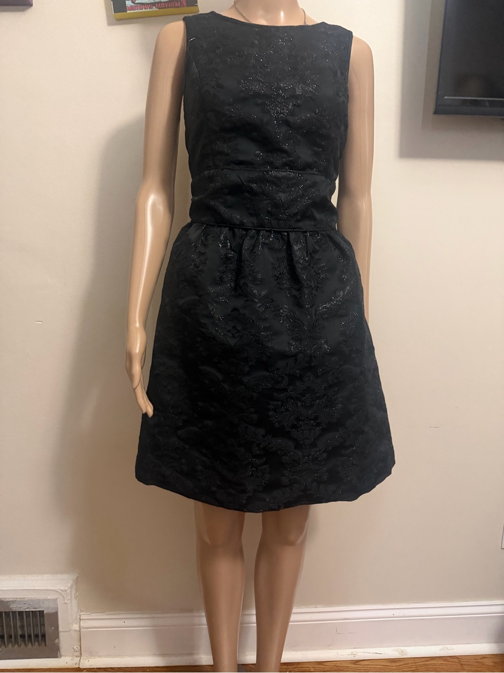 Banana Republic Black Sleeveless Textured Mini Dress